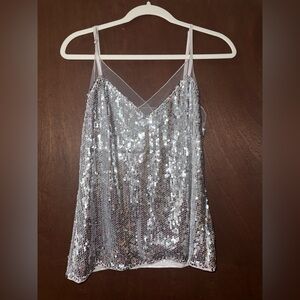 Silver Sequin Women's Top